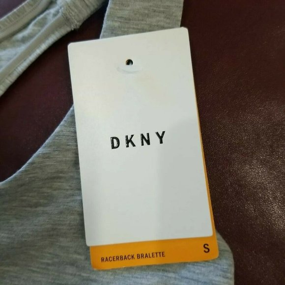 DKNY Intimates DK4519 Racerback Bralette Grey White Black Size Small New - Picture 5 of 7